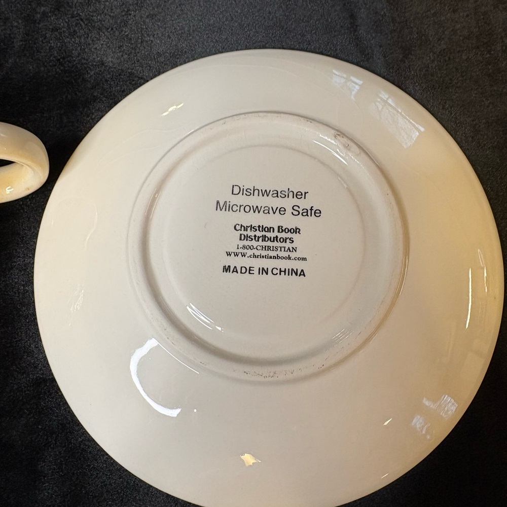 Collectible Ceramic Teacup and Saucer Set “Rejoice In The Lord” - Picture 6 of 9